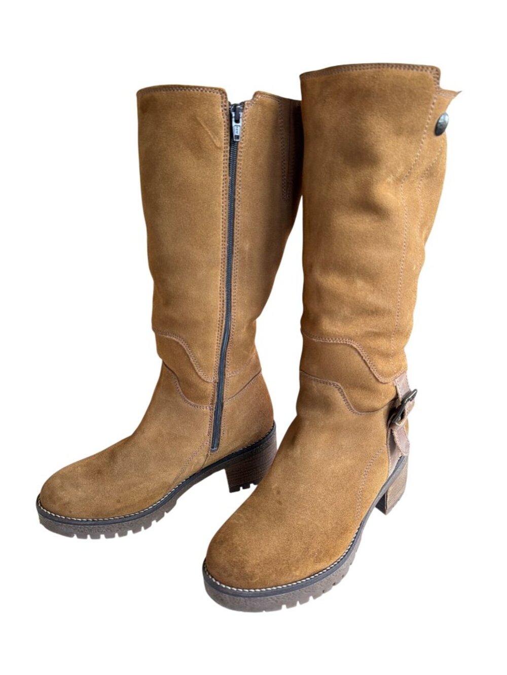 Overland Major Shearling-Lined Waterproof Suede Boots Tan W's 40 - Picture 4 of 14